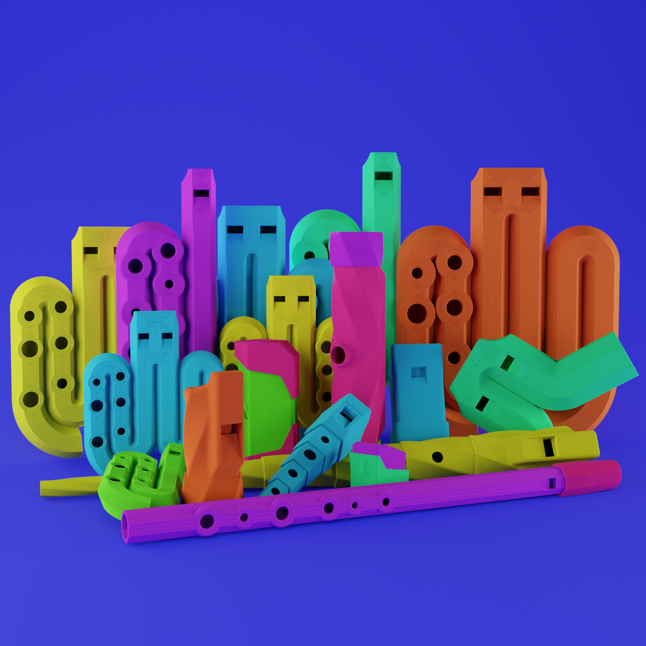 Tele Tunes 3D Printable Collapsible Flute 3d files and stl's Tele