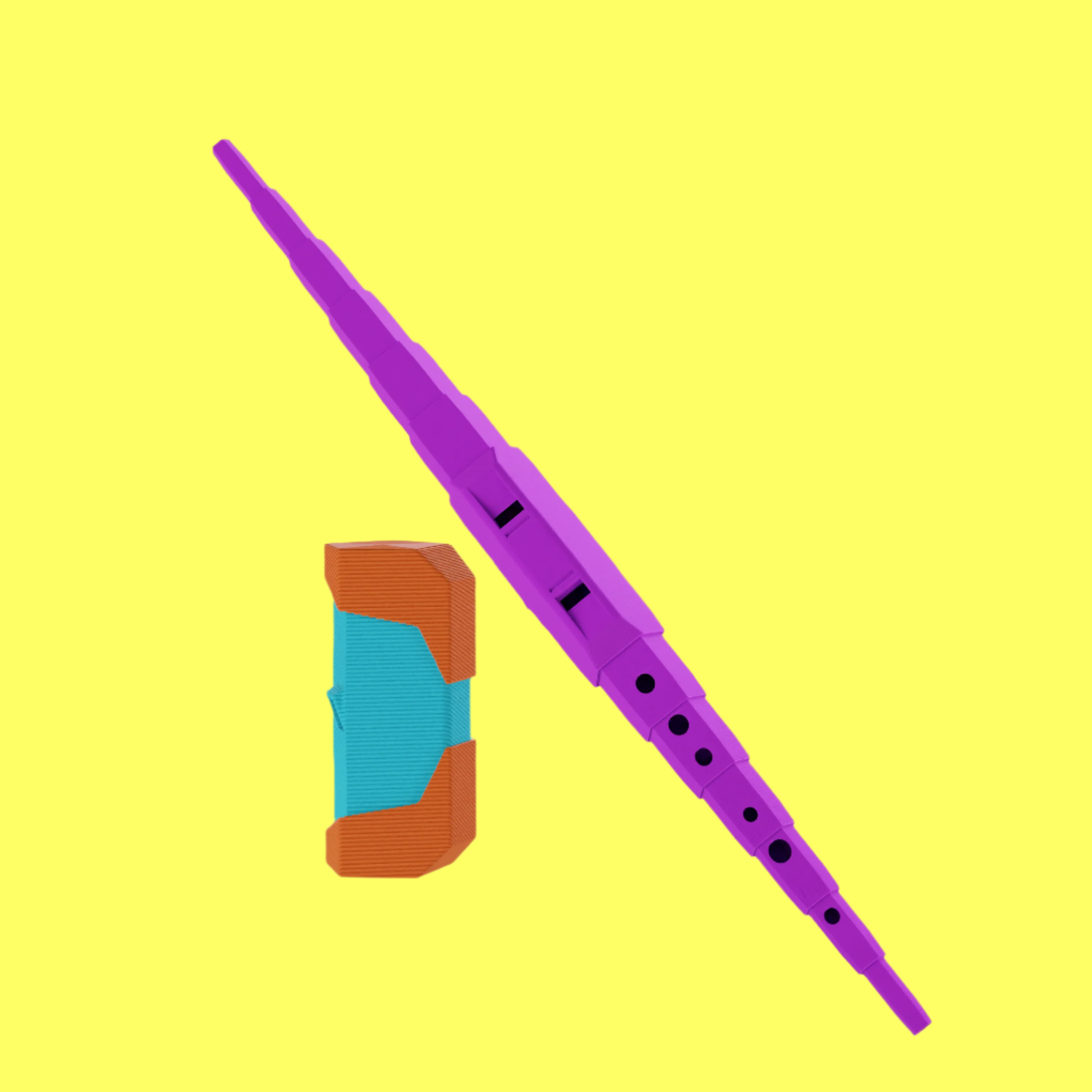 Tele Tunes 3D Printable Collapsible Flute 3d files and stl's