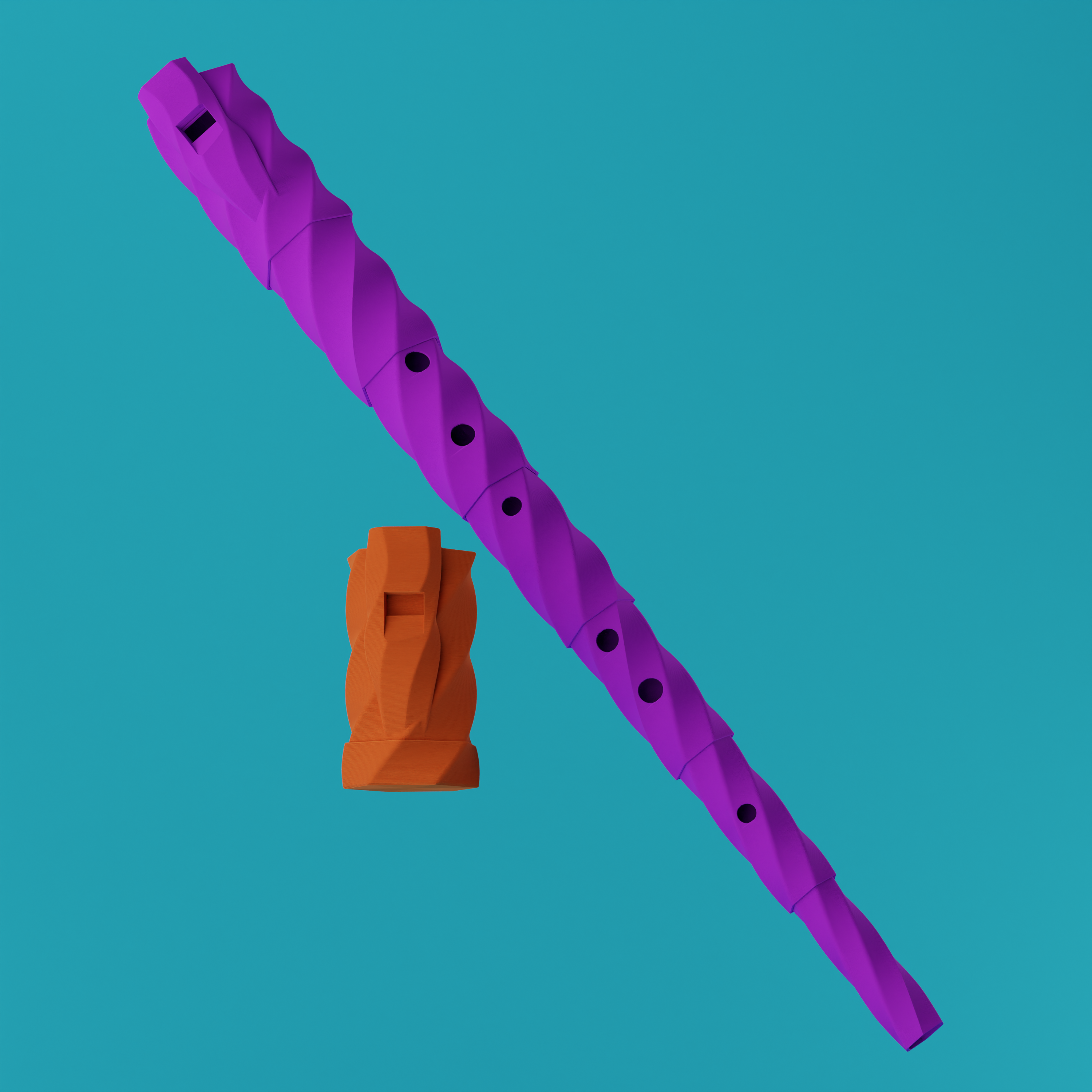 Tele Tunes 3D Printable Collapsible Flute 3d files and stl's Tele